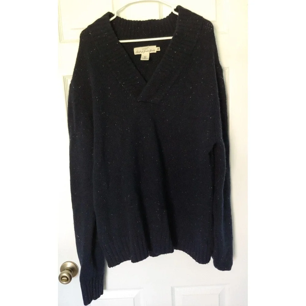LOGG H&M Sweater Mens XL Blue Pullover Long Sleeve Wool Navy Outdoor